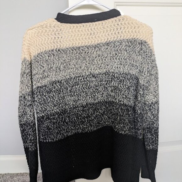Forever 21 womens colorblock knit cardigan black gray cream open front size S - Picture 3 of 3